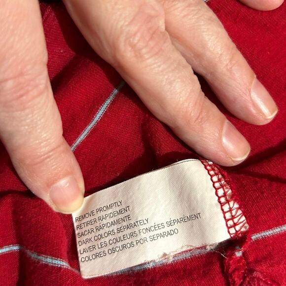 Chaps Men Red Striped Polo Short Sleeve Size XL Pre owned - Picture 9 of 10